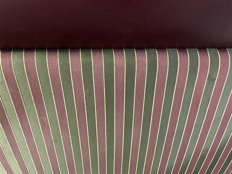 Upholstered Restaurant Booth, Red and Green Stripes