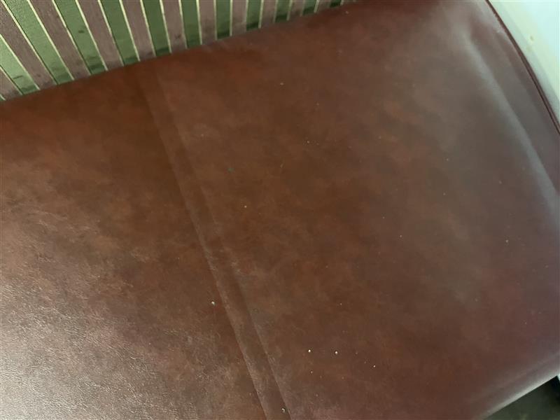 Upholstered Restaurant Booth, Red and Green Stripes