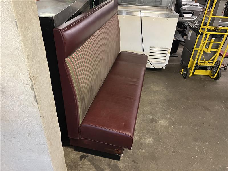 Upholstered Restaurant Booth, Red and Green Stripes