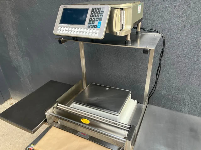 Hand-Wrapping Station with Split-Base Printing Scale | Heat Seal/DIGI