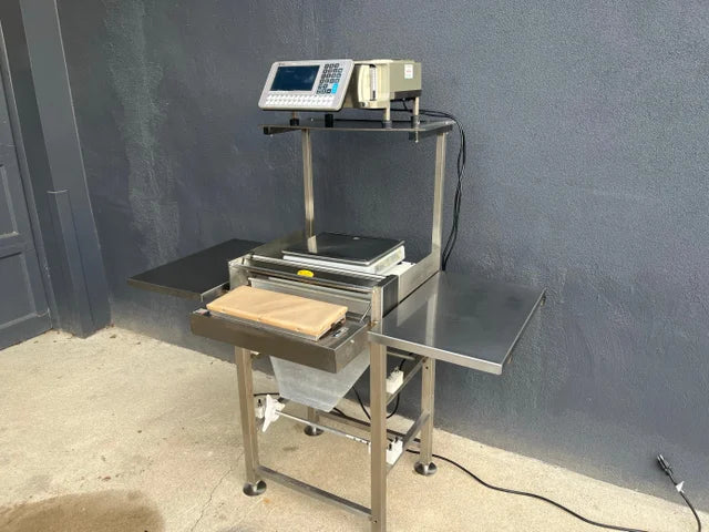 Hand-Wrapping Station with Split-Base Printing Scale | Heat Seal/DIGI