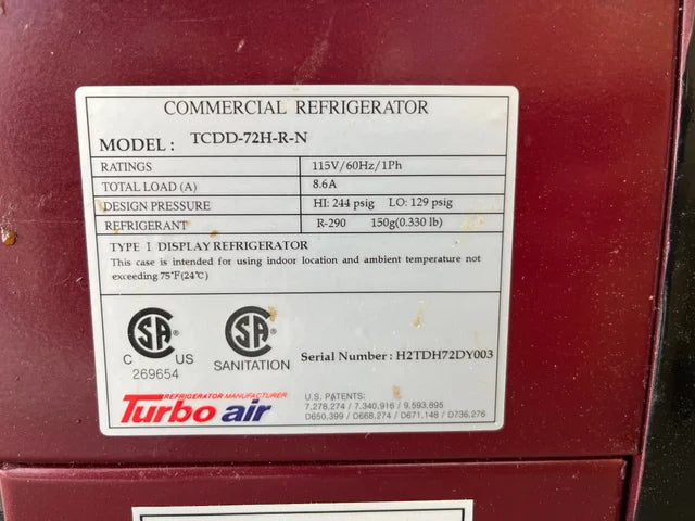 72" Refrigerated Deli Display, Red | Turbo-Air