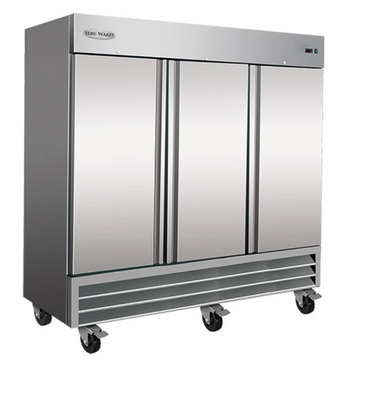 3-Section Reach-In Refrigerator, Stainless Steel | Serv-Ware